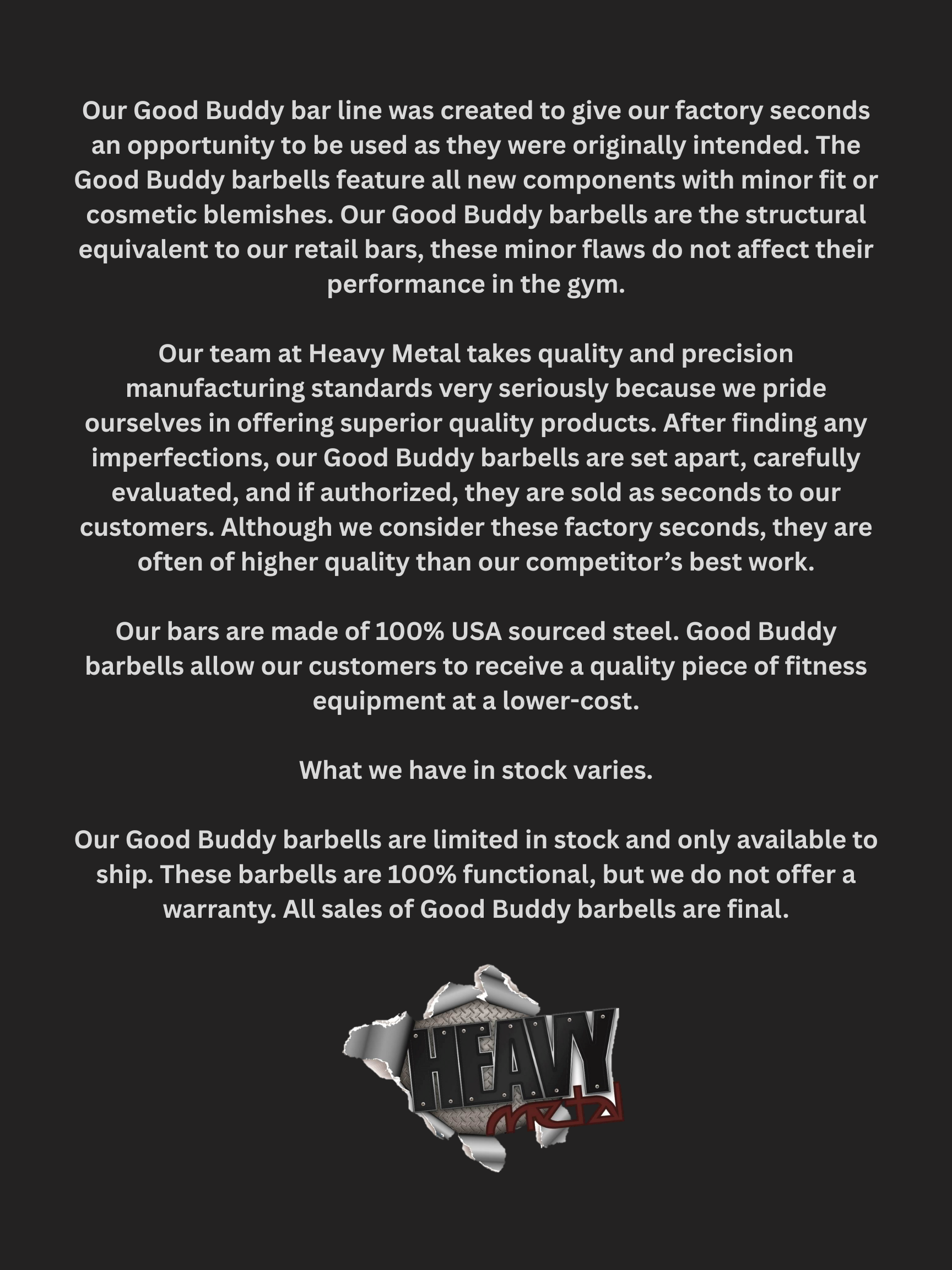 Good Buddy Bar - Women's 15KG Olympic Barbell